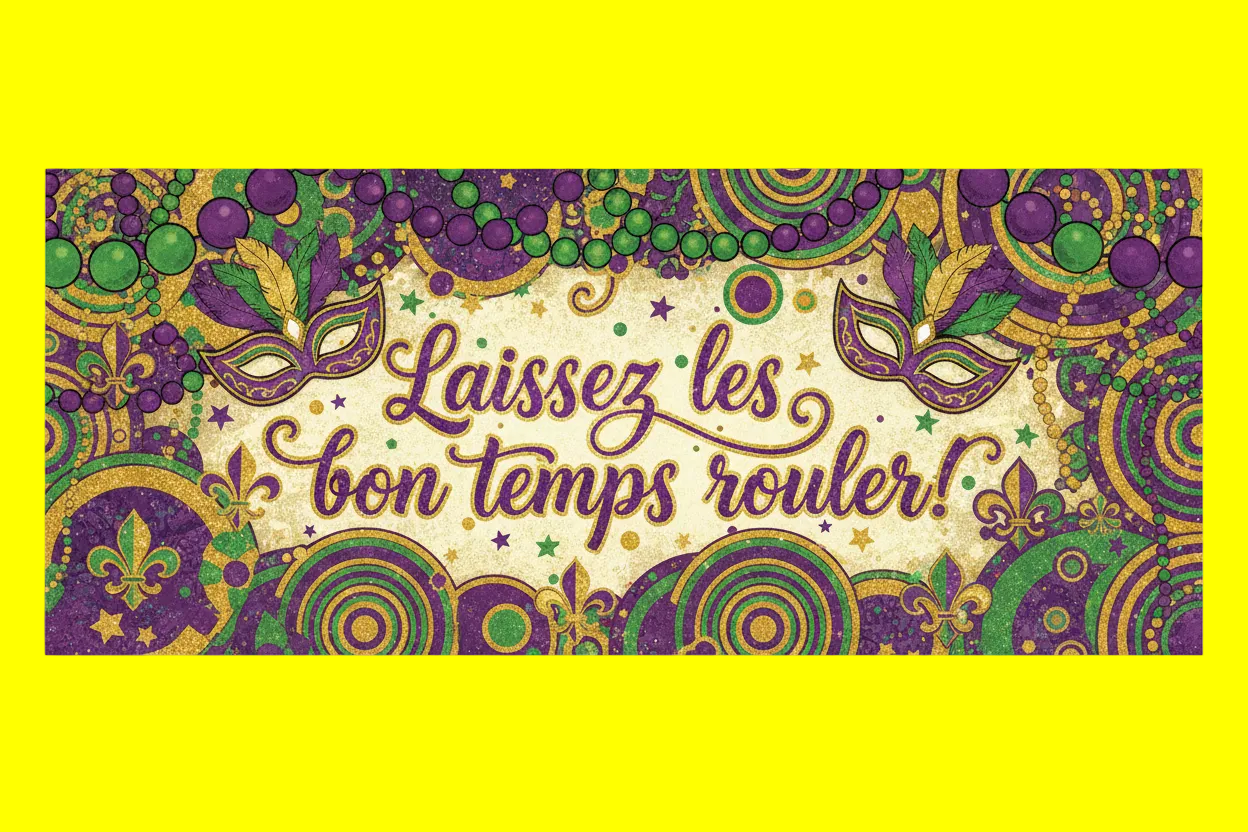 Mardi Gras Laissez les bon temps rouler banner